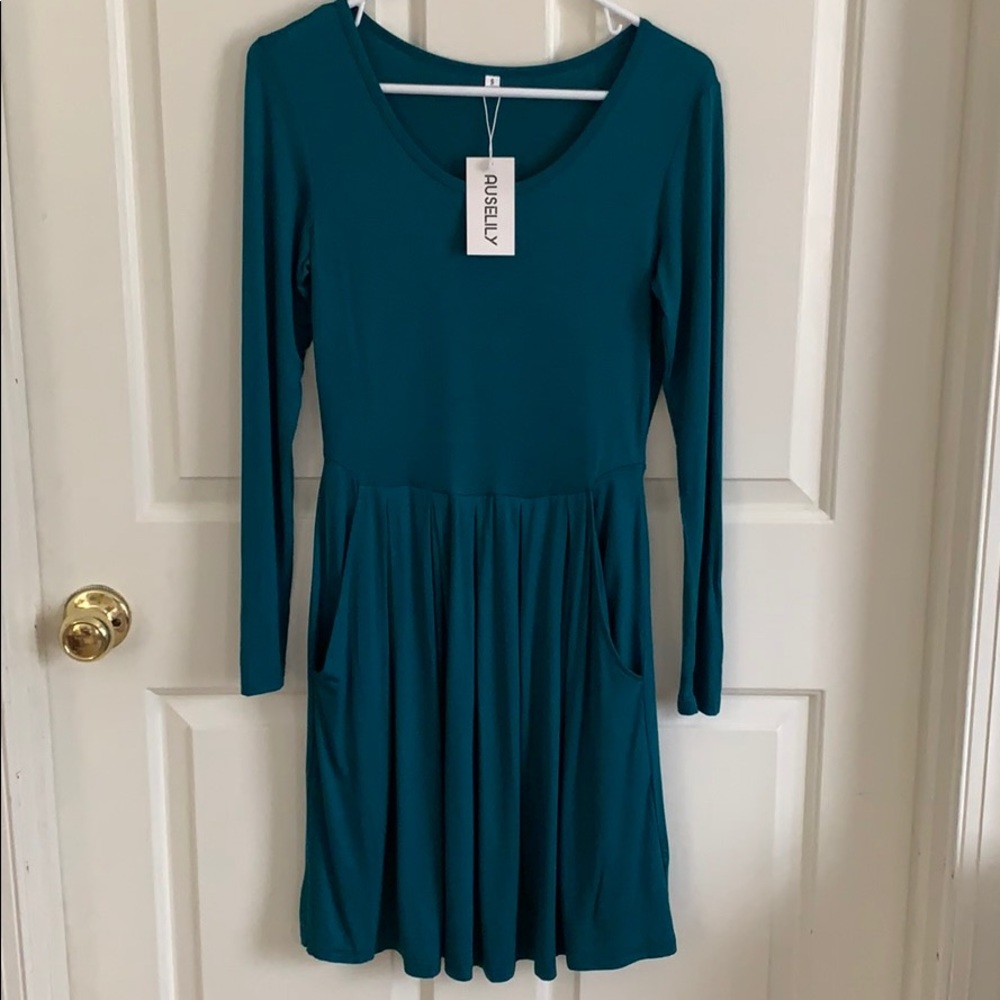 NWT - Auselily Teal Colored Dress